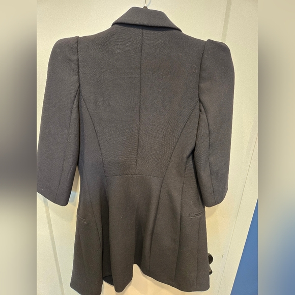 Navy dress coat, fitted with shoulder pads - Picture 4 of 10